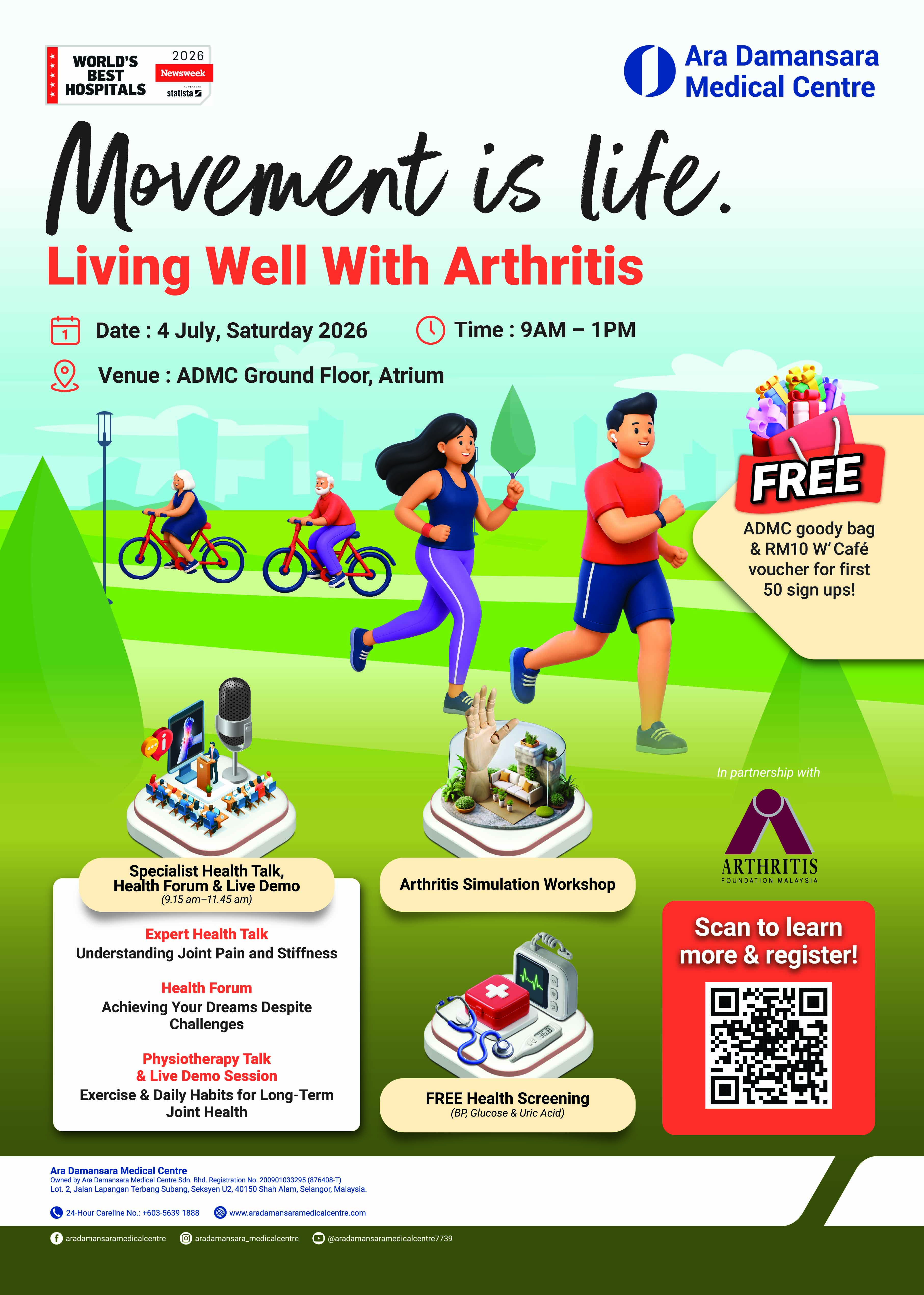 MOVEMENT IS LIFE. LIVING WELL WITH ARTHRITIS